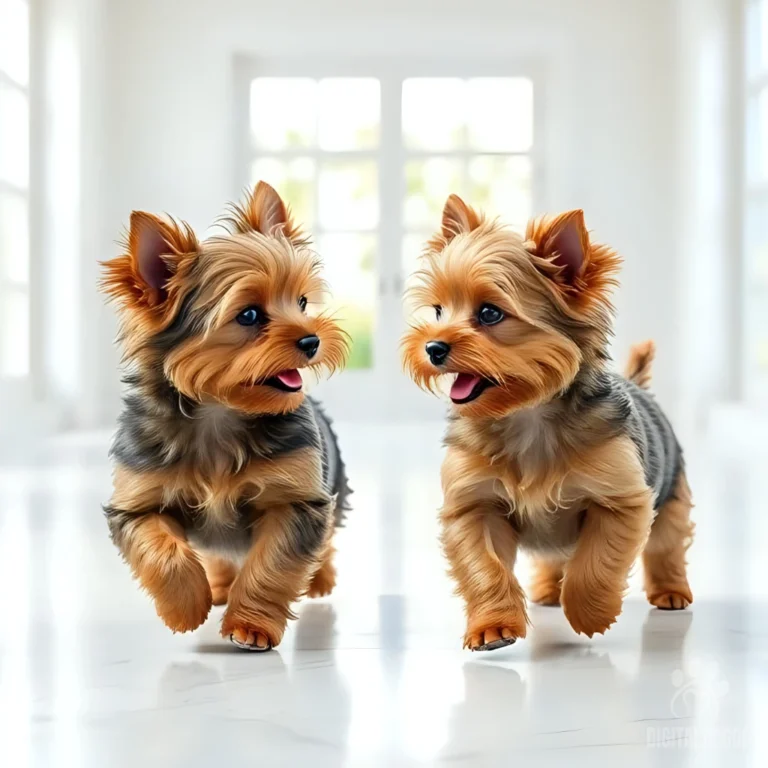 Two Yorkie Pups Playing Post